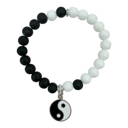Natural Stone Yin Yang Charm Bracelet BR4214-3 (12PC)