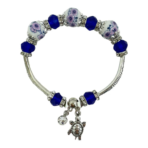 Multi Charm Stretch Bangle Bracelet BR4218-2 (12PC)