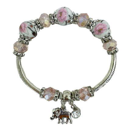 Multi Charm Stretch Bangle Bracelet BR4218-2 (12PC)