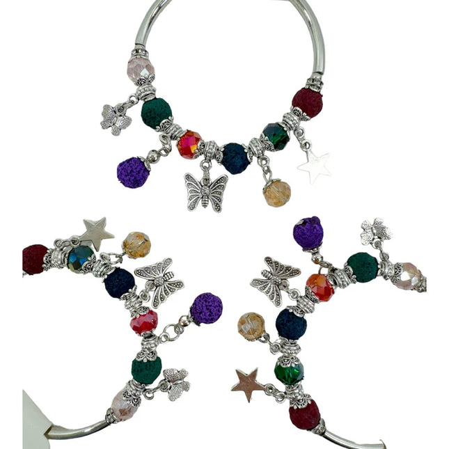 Butterfly Charm Stretch Bangle Bracelet BR4218-4 (12PC)
