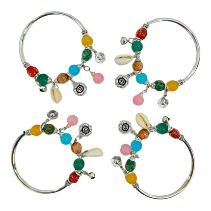 Shell Charm Stretch Bangle Bracelet BR4218-5 (12PC)