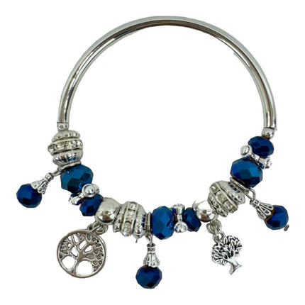 THE TREE OF LIFE CHARM STRETCH BANGLE BRACELET BR4218-6 (12PC)