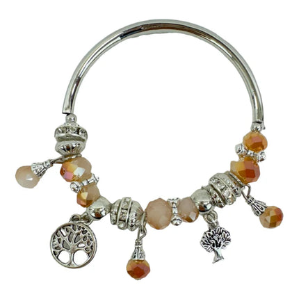 THE TREE OF LIFE CHARM STRETCH BANGLE BRACELET BR4218-6 (12PC)