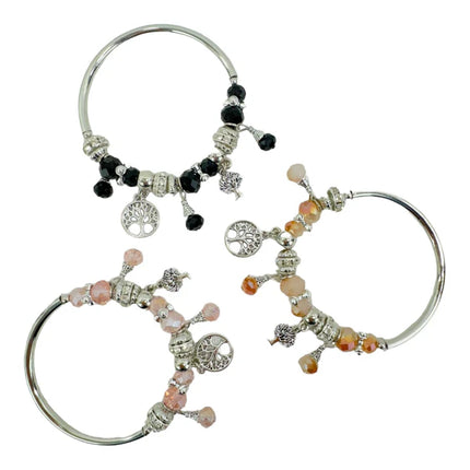 THE TREE OF LIFE CHARM STRETCH BANGLE BRACELET BR4218-6 (12PC)