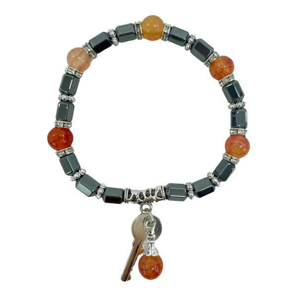 Natural Stone Charm Bracelet BR4225-1 (12PC)