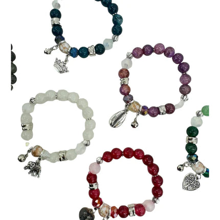 Natural Stone Charm Bracelet BR4225-4 (12PC)