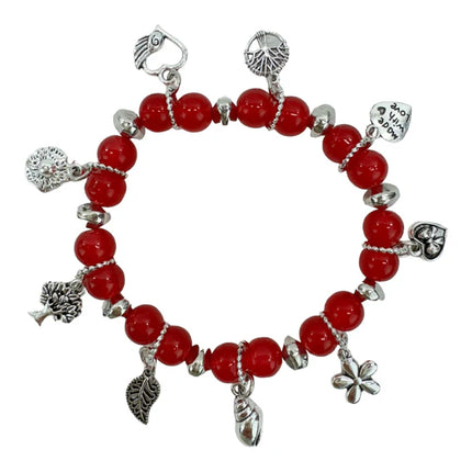 Natural Stone Multi Charm Bracelet BR4226-5 (12PC)