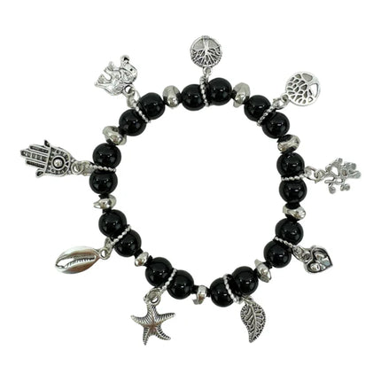 Natural Stone Multi Charm Bracelet BR4226-5 (12PC)