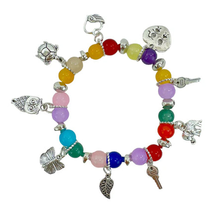 Natural Stone Multi Charm Bracelet BR4226-5 (12PC)