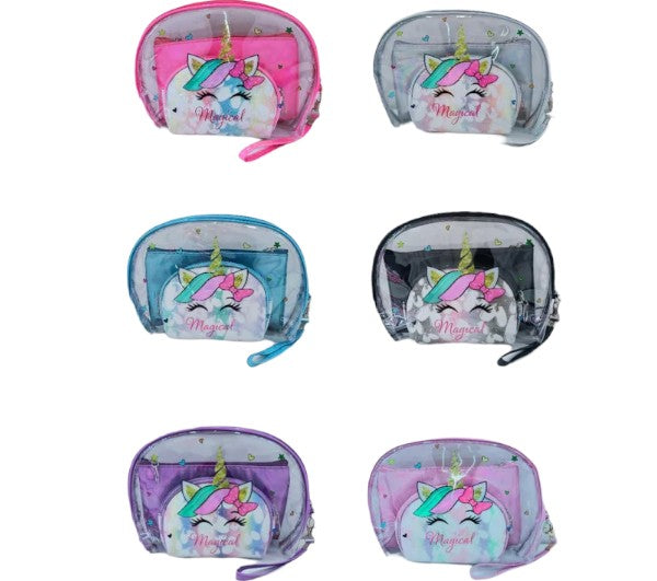 CLEAR UNICORN POUCH SET 4226-6 (12SET)