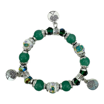 Natural Stone Multi Charm Bracelet BR4226-8 (12PC)