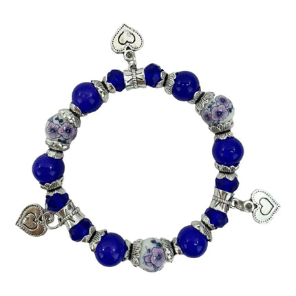 Natural Stone Multi Charm Bracelet BR4226-8 (12PC)