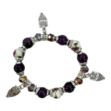 Natural Stone Multi Charm Bracelet BR4226-8 (12PC)