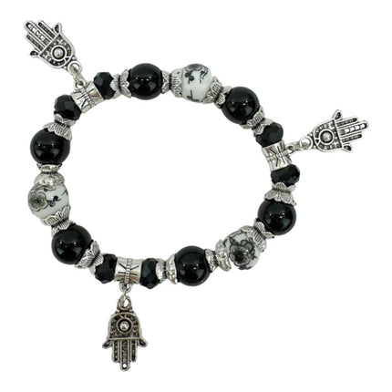 Natural Stone Multi Charm Bracelet BR4226-8 (12PC)