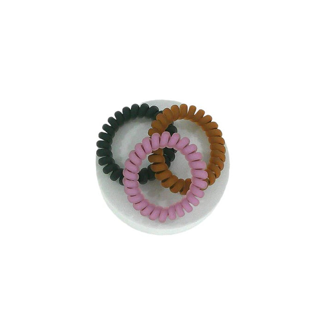 Elastic Spiral Matt Hair Tie 6pcs in Per Case RB4223 (72PC)