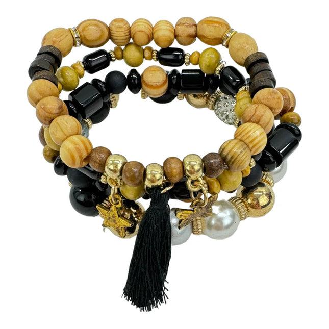 Natural Stone Star Charm Bracelet Set BR4228-8 (12PC)