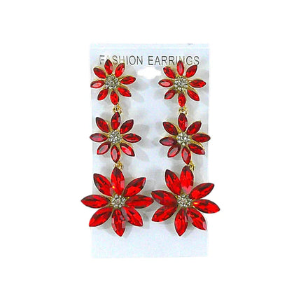 CRYSTAL FLOWER DROP BRIDAL EARRING ER4312-10 (12PC)