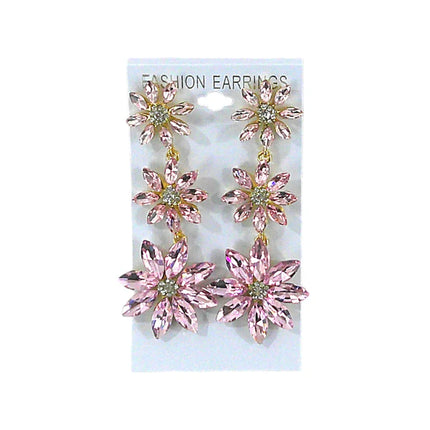 CRYSTAL FLOWER DROP BRIDAL EARRING ER4312-10 (12PC)
