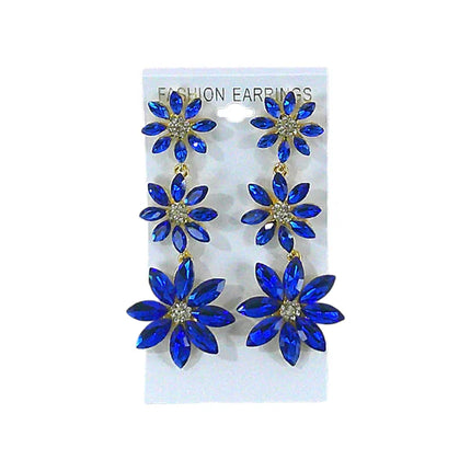 CRYSTAL FLOWER DROP BRIDAL EARRING ER4312-10 (12PC)