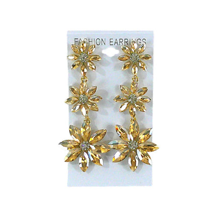 CRYSTAL FLOWER DROP BRIDAL EARRING ER4312-10 (12PC)