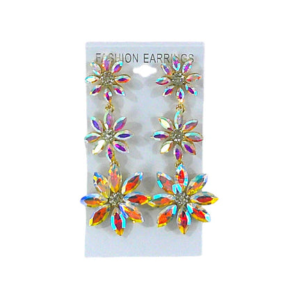 CRYSTAL FLOWER DROP BRIDAL EARRING ER4312-10 (12PC)