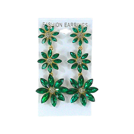 CRYSTAL FLOWER DROP BRIDAL EARRING ER4312-10 (12PC)