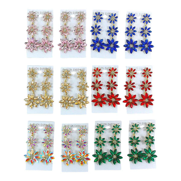 Crystal Flower Drop Bridal Earring ER4312-10 (12PC)