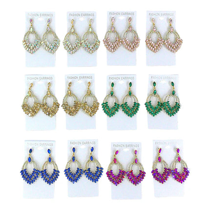 CRYSTAL CHANDELIER DROP BRIDAL EARRING ER4312-14 (12PC)