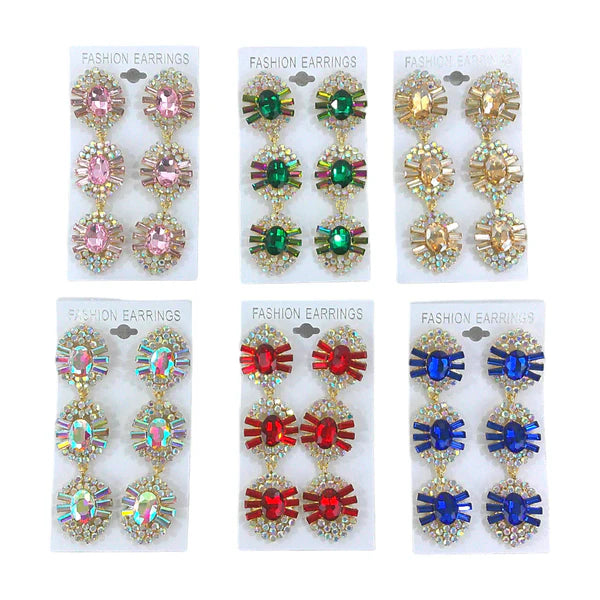 Oval Crystal Drop Bridal Earring ER4312-16 (12PC)