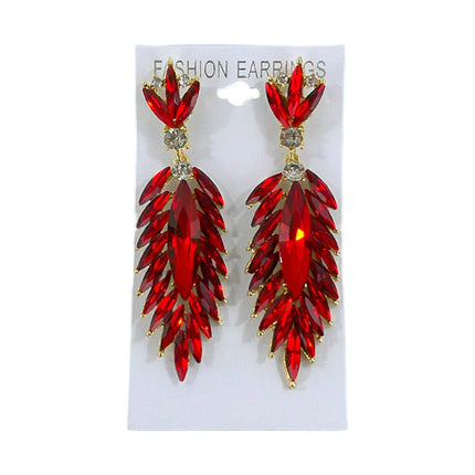 CRYSTAL FEATHER DROP BRIDAL EARRING ER4312-23 (12PC)