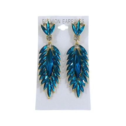 CRYSTAL FEATHER DROP BRIDAL EARRING ER4312-23 (12PC)