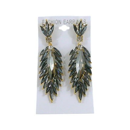 CRYSTAL FEATHER DROP BRIDAL EARRING ER4312-23 (12PC)