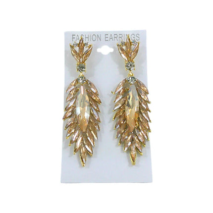 CRYSTAL FEATHER DROP BRIDAL EARRING ER4312-23 (12PC)
