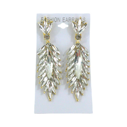 CRYSTAL FEATHER DROP BRIDAL EARRING ER4312-23 (12PC)
