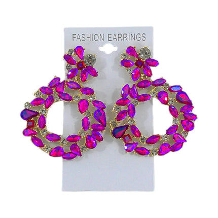 CRYSTAL CIRCLE DROP BRIDAL EARRING ER4312-29 (12PC)