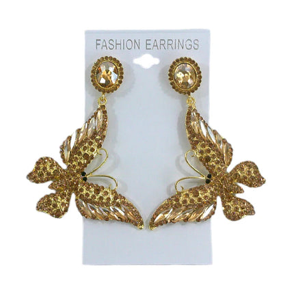 CRYSTAL BUTTERFLY DROP BRIDAL EARRING ER4312-30 (12PC)