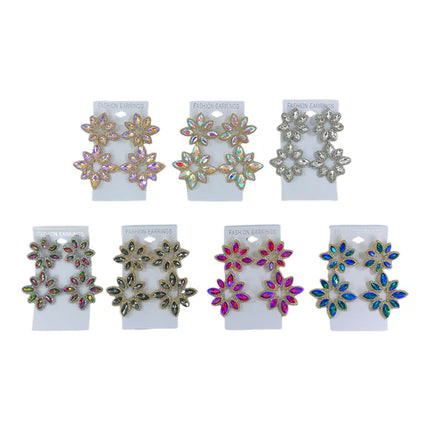 CRYSTAL FLOWER DROP BRIDAL EARRING ER4312-37 (12PC)
