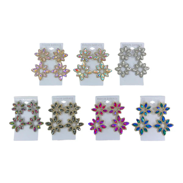 Crystal Flower Drop Bridal Earring ER4312-37 (12PC)