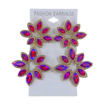 CRYSTAL FLOWER DROP BRIDAL EARRING ER4312-37 (12PC)