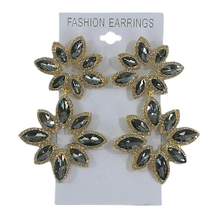 CRYSTAL FLOWER DROP BRIDAL EARRING ER4312-37 (12PC)