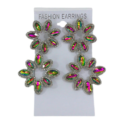 CRYSTAL FLOWER DROP BRIDAL EARRING ER4312-37 (12PC)