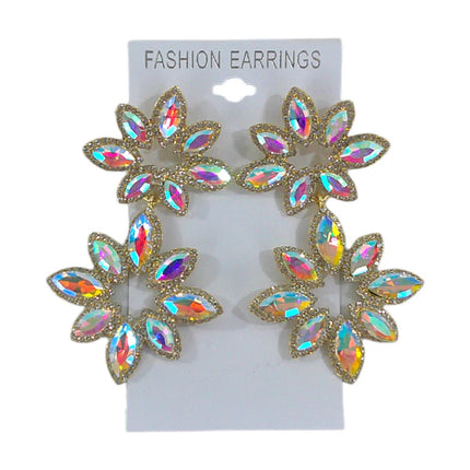 CRYSTAL FLOWER DROP BRIDAL EARRING ER4312-37 (12PC)