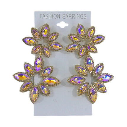 CRYSTAL FLOWER DROP BRIDAL EARRING ER4312-37 (12PC)