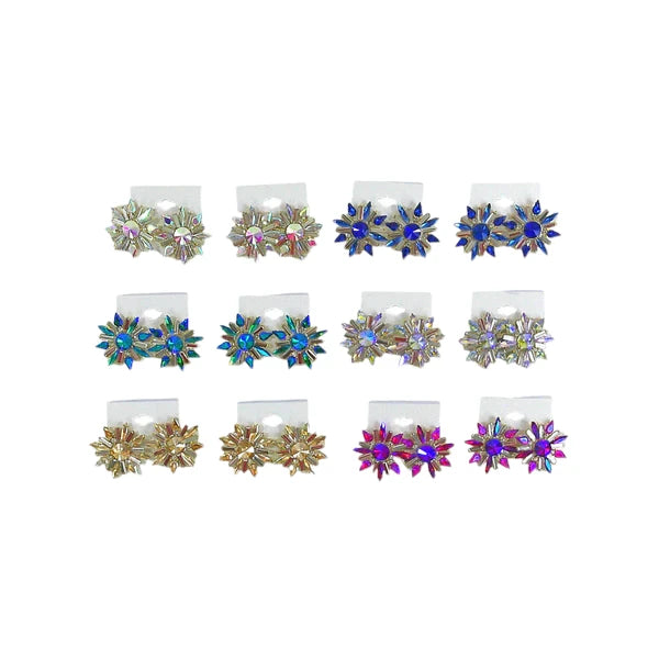 Multi Crystal Bridal Earring ER4312-3 (12PC)