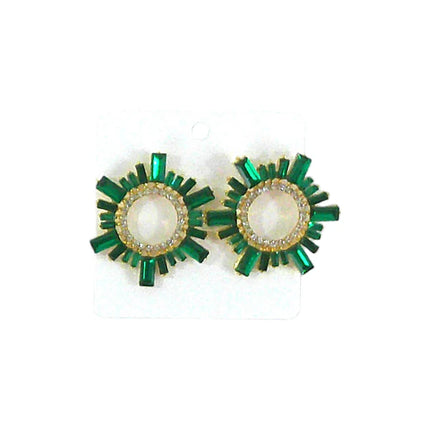 Emerald Cut Crystal Circle Bridal Earring ER4312-6 (12PC)