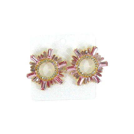 Emerald Cut Crystal Circle Bridal Earring ER4312-6 (12PC)