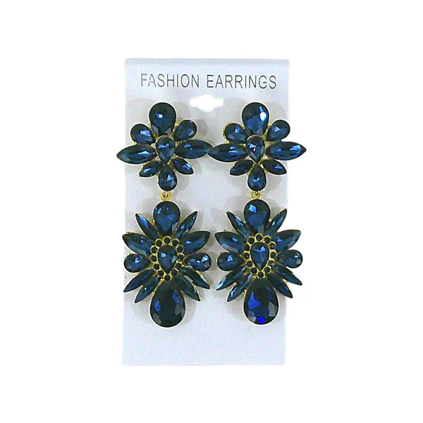 Pear Crystal Cluster Drop Bridal Earring ER4312-9 (12PC)