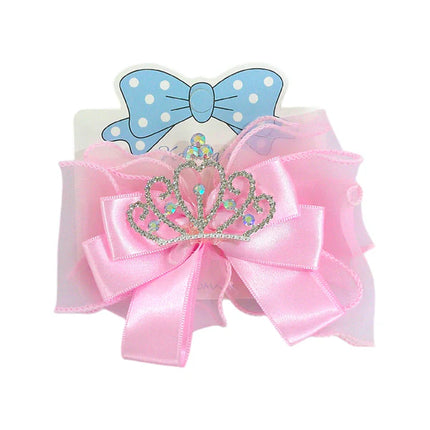 Kids Bow Crown Hair Deco Clip HLC4315-9 (12PC)