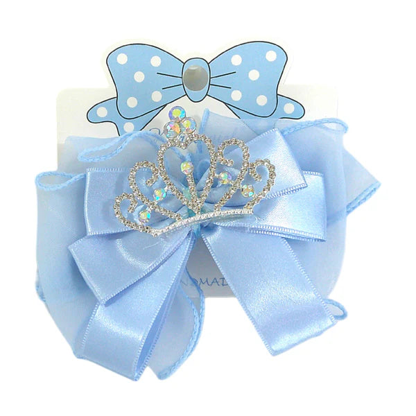 Kids Bow Crown Hair Deco Clip HLC4315-9 (12PC)