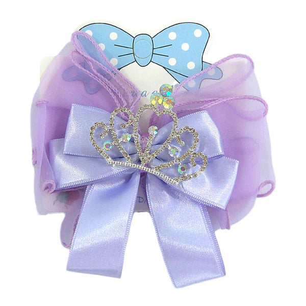 Kids Bow Crown Hair Deco Clip HLC4315-9 (12PC)